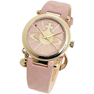 日本代購 Vivienne Westwood 圓形表框 土星金屬吊飾 皮革手錶