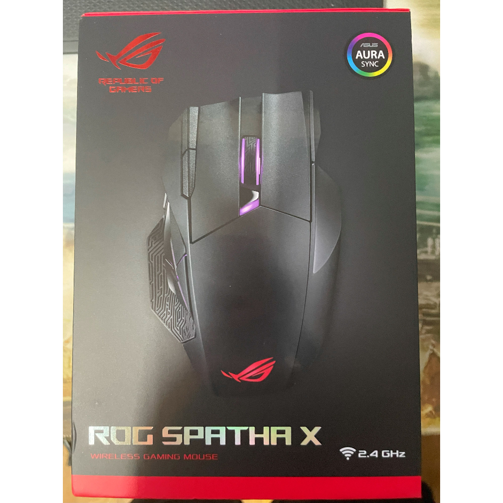 現貨 ASUS ROG Spatha X 無線電競滑鼠 滑鼠滾輪微動損壞 其餘周邊配件全新