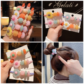【現貨】可愛果凍色GD太陽花童趣髮繩~韓國兒童髮飾/髮圈/綁髮/髮飾品