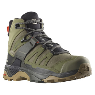 Salomon 寬楦 男 X ULTRA 4 Goretex 中筒登山鞋 藻綠/炭黑/棕 L41739900