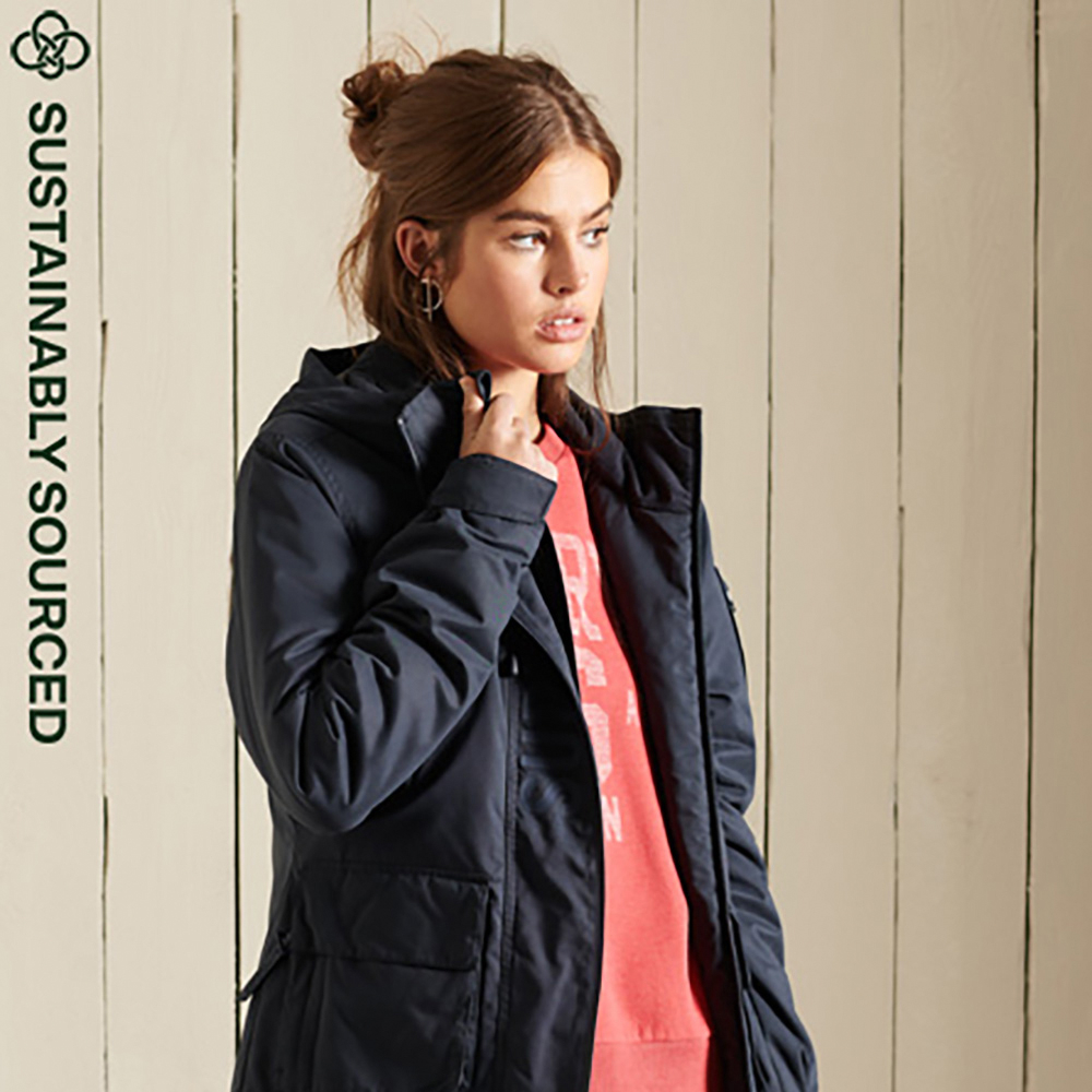 【Superdry】女裝 防風外套 保暖 Ultimate Microfibre Wind  深藍