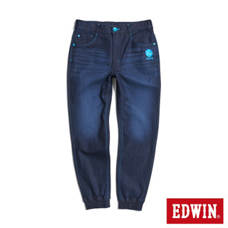 EDWIN 男款 EDGE x JERSEYS迦績 超彈力錐形束口牛仔褲(原藍磨)