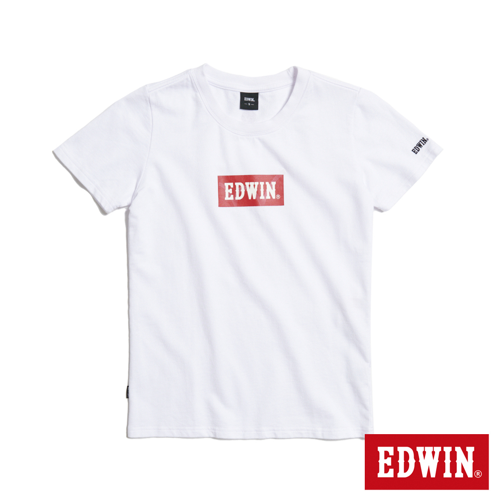 EDWIN 光照魔術BOX短袖T恤(白色)-女款