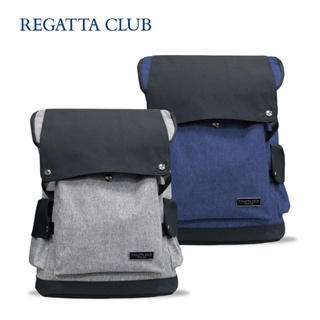 【Regatta Club】城市漫遊翻蓋筆電後背包-海洋藍/雅痞灰