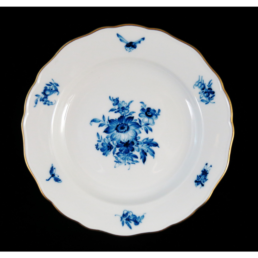 德國麥森Meissen 手繪藍花昆蟲系列瓷盤-C