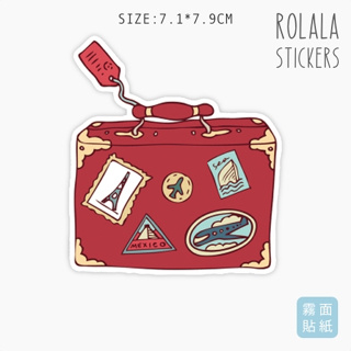【S326】霧面單張PVC防水貼紙 紅色旅行箱貼紙 可愛箱貼貼紙 吉他貼紙 筆電旅行貼紙《同價位買4送1》ROLALA