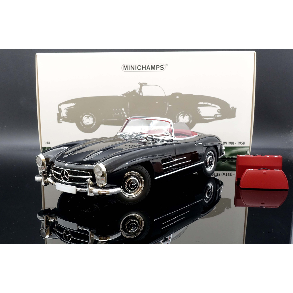 【MASH】 Minichamps 1/18 Mercedes Benz 300SL W198 敞篷黑 全可開