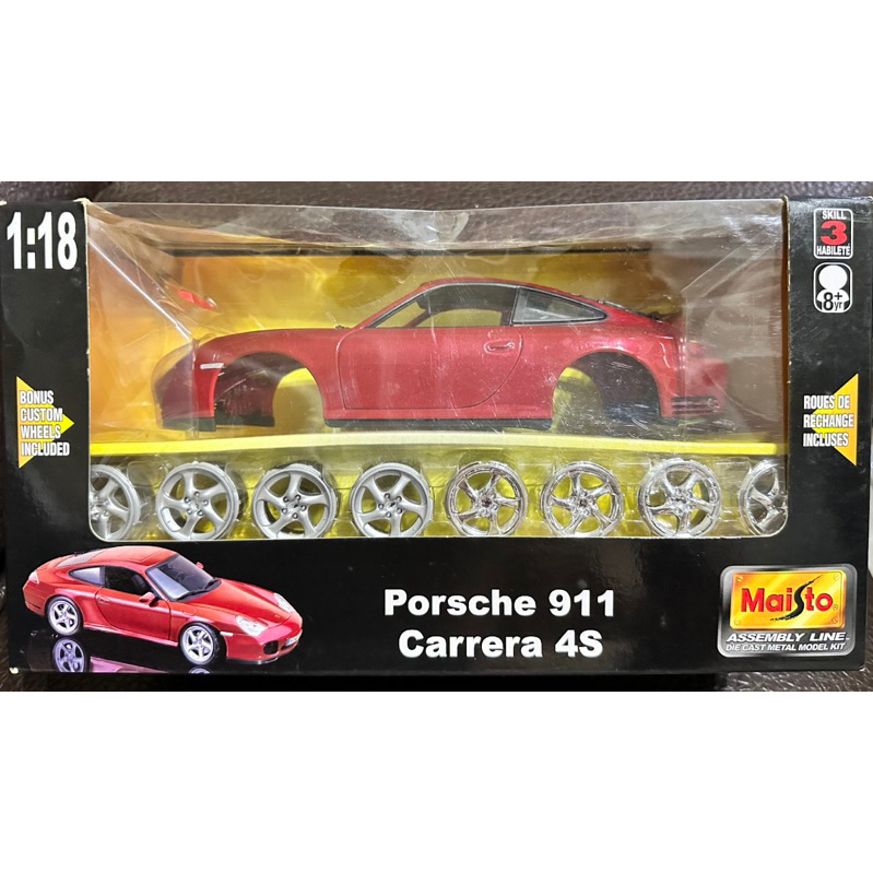 1/18 1:18 老物 組裝 拼裝 改裝 模型車 絕版限量稀有 保時捷 Porsche 911 Carrera 4S