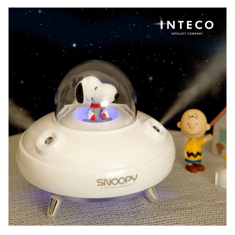 韓國🇰🇷Peanuts snoopy史努比太空飛船造型夜燈加濕器