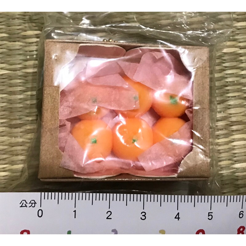 日本帶回 迷你 擬真 QQ 舒壓 柔軟 橘子 禮盒 吊飾 扭蛋 轉蛋