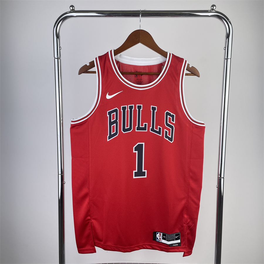 NBA 23 賽季 球衣 1 號 公牛 羅斯 Derrick Rose Bulls 紅 籃球 隊 球迷版 SW 衣 服