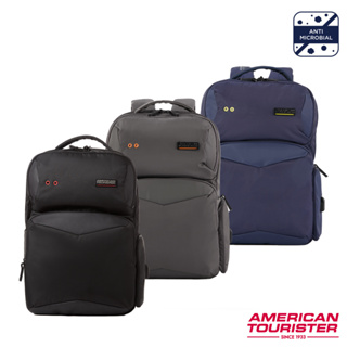 AT美國旅行者 AMERICAN TOURISTER筆電後背包/電腦包15.6吋Zork 2.0輕量商務減壓抗菌_黑/藍