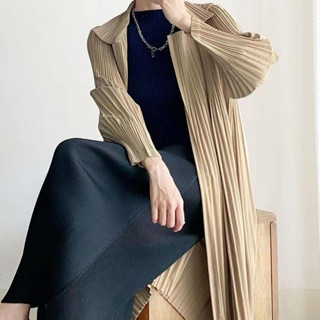 三宅風 褶皺大衣 外套 寬鬆時尚百搭 韓版大衣 外套女生 秋冬韓版 女大衣外套 寬鬆外套 風衣 不規則大尺碼外套