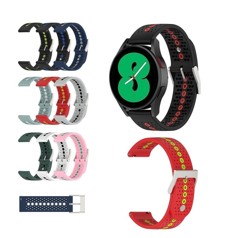【運動矽膠錶帶】三星 Watch 6 44mm SM-R940 SM-R945 錶帶寬度20mm 雙色錶扣式腕帶