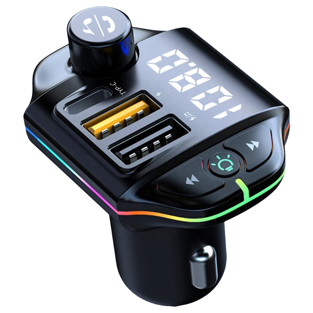 台灣現貨 Type-C+雙USB孔 車用 音樂播放器/充電頭 FM發射器/隨身碟播放