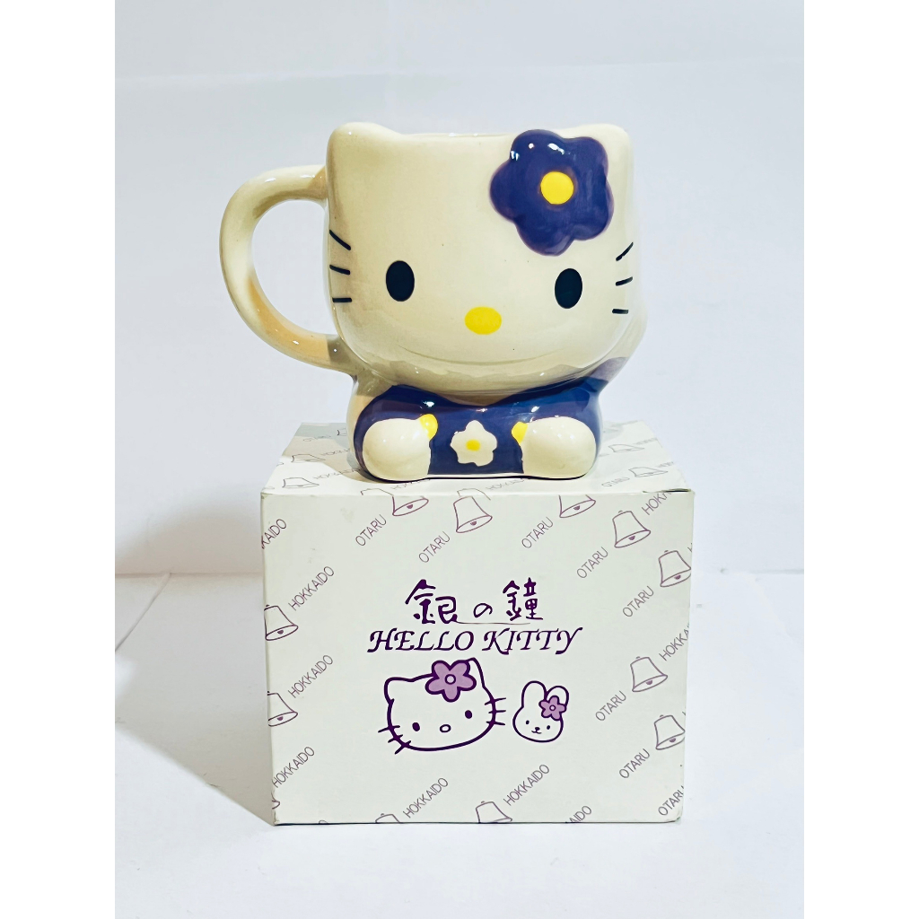 全新 北海道 日本限定 小樽銀之鐘咖啡杯 hello kitty 咖啡杯 紫色 現貨