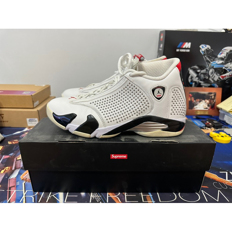 Supreme x Air Jordan 14 Retro White 喬丹 白色 US9 27CM