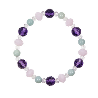 【A1寶石】頂級紫水晶白水晶粉水晶天河石手鍊