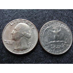 【全球硬幣】美國1981年25C 25分 QUARTER DOLLAR華盛頓總統 AU