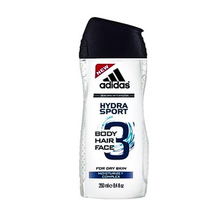【adidas 愛迪達】三效潔顏洗髮沐浴乳-保濕潔淨(250ml)
