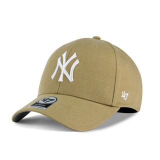 【47 brand】MLB NY 紐約 洋基 奶茶色 魔鬼氈 硬板 老帽 棒球帽 穿搭【ANGEL NEW ERA】