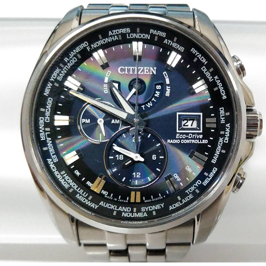 CITIZEN Eco-Drive光動能電波防水不鏽鋼(AT9031-52L)手錶