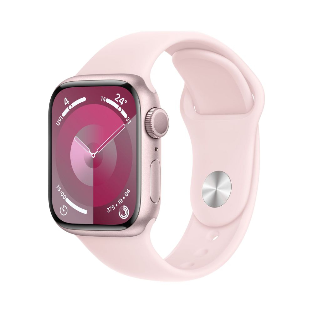 Apple Watch S9 GPS 41mm/45mm 粉紅色鋁金屬錶殼/淡粉色運動型錶帶 智慧手錶 欣亞