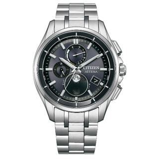 CITIZEN 星辰 GENT'S 系列 BY1001-66E 月相電波對時鈦金屬光動能腕錶 / 銀41.5mm