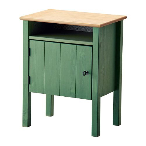 絕版品/北歐LOFT風格IKEA宜家HURDAL床邊桌床頭櫃收納櫃邊櫃茶櫃抽屜櫃儲物櫃/綠色/二手八成新/特$3800