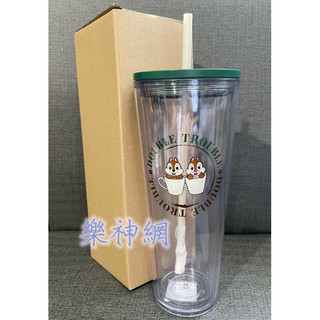 星巴克 STARBUCKS【迪士尼DISNEY奇奇蒂蒂冷水杯：加贈貼紙】CCUP 24 CHIP N DALES TW
