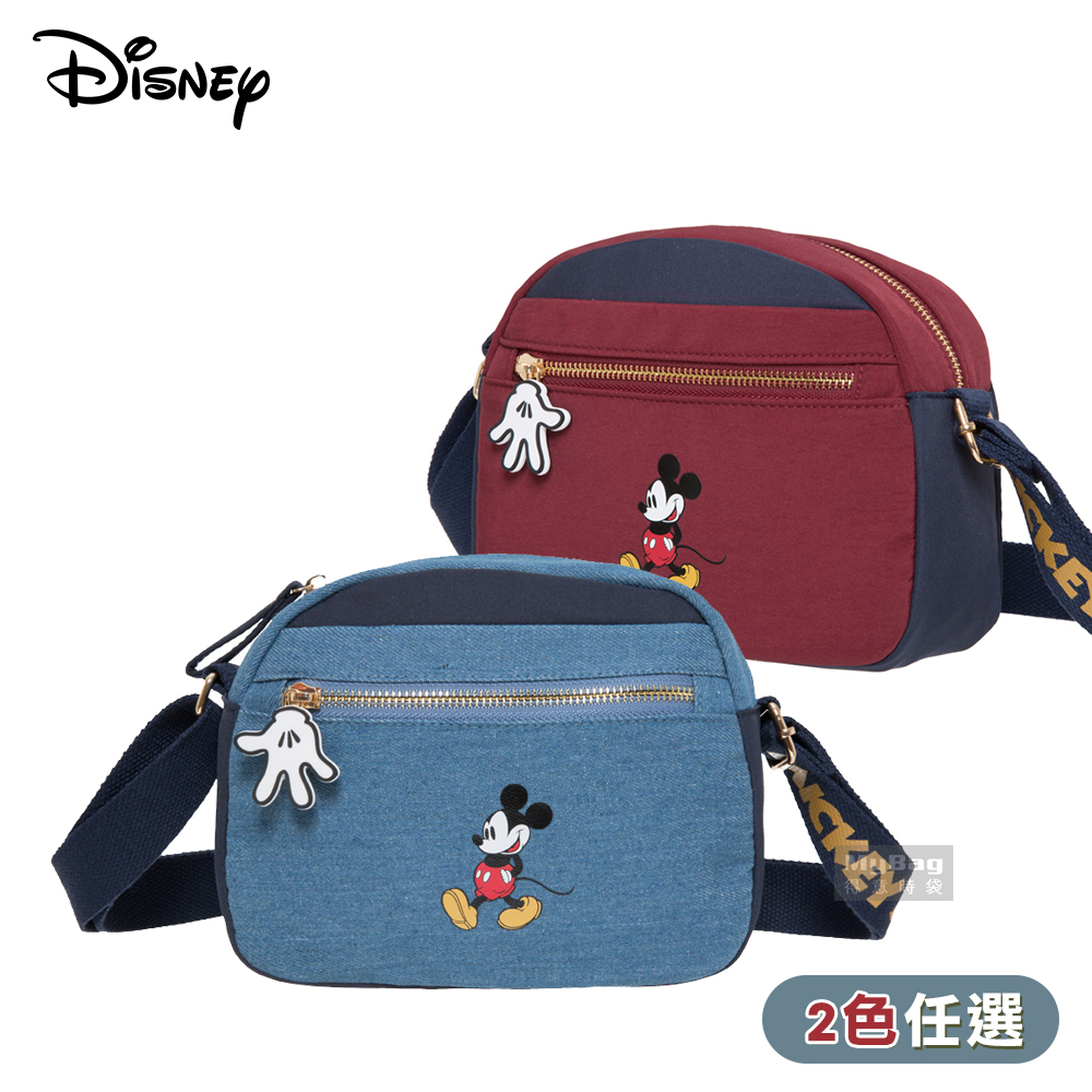 Disney 迪士尼 側背包 休閒米奇 斜背包 多隔層 撞色設計 肩背包 兩色 PTD22-C6-62 得意時袋