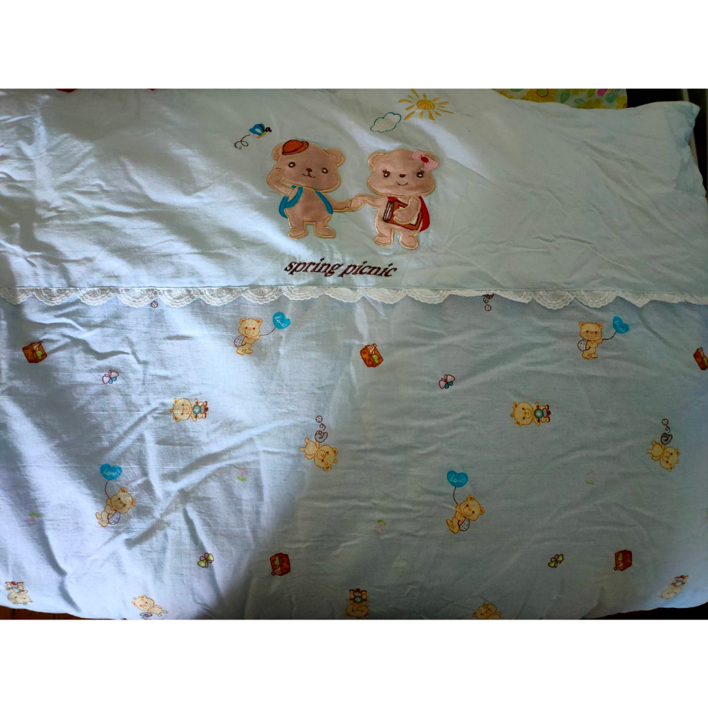 台灣製嬰兒棉被(含被胎)可拆卸 大尺寸嬰兒床可用 二手近全新