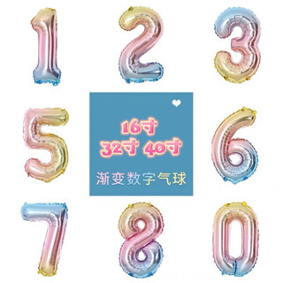 臺灣現貨 Pink Party派對佈置&蛋糕裝飾 [16/32/40寸數字氣球］生日氣球 氣球佈置 彩色數字氣球