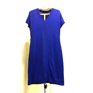 Esprit 彈力人造絲平織布連身裙(靛藍)