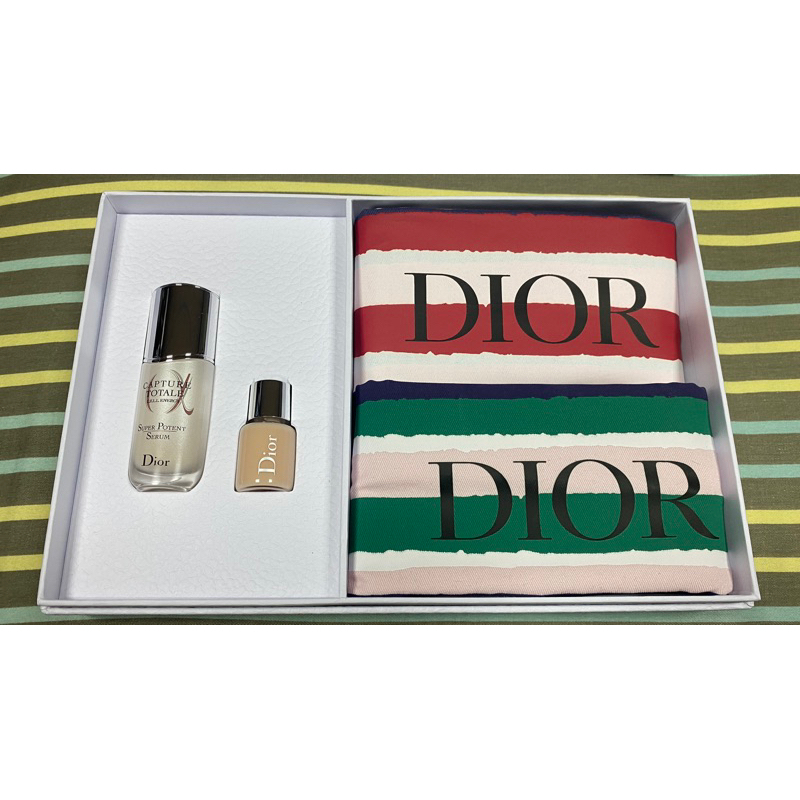 Dior-條紋束口袋禮盒組