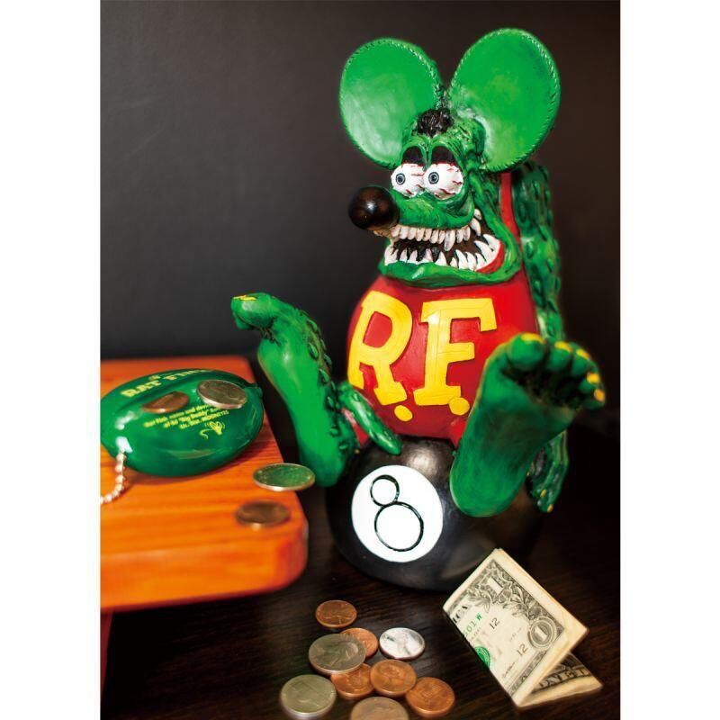 Rat Fink 芬克老鼠 坐姿造型公仔 8號球存錢筒
