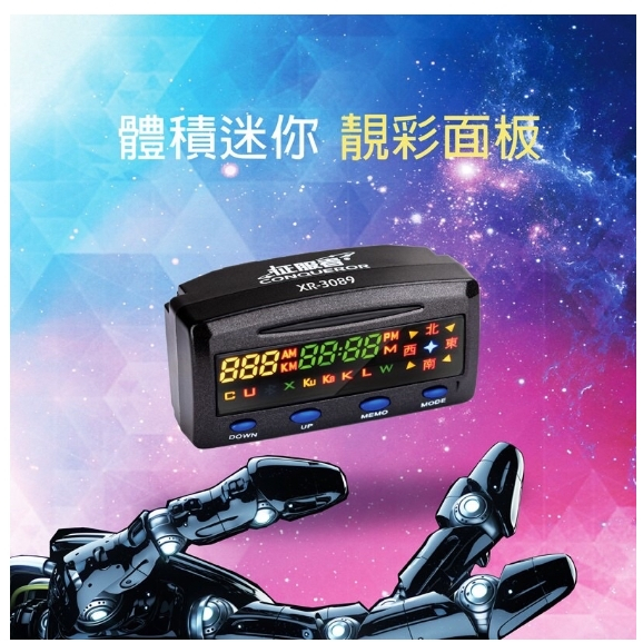 台中公司貨~征服者 XR-3089 單機版 區間測速 一鍵更新 彩色面板GPS 雙顯螢幕 測速器 雷達外機