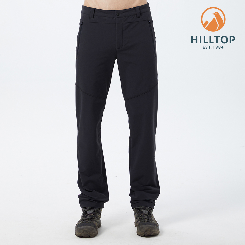 【HILLTOP山頂鳥】Hilltop Outdoor 男款超潑水彈性保暖長褲 黑｜PH31XMN1ECA0