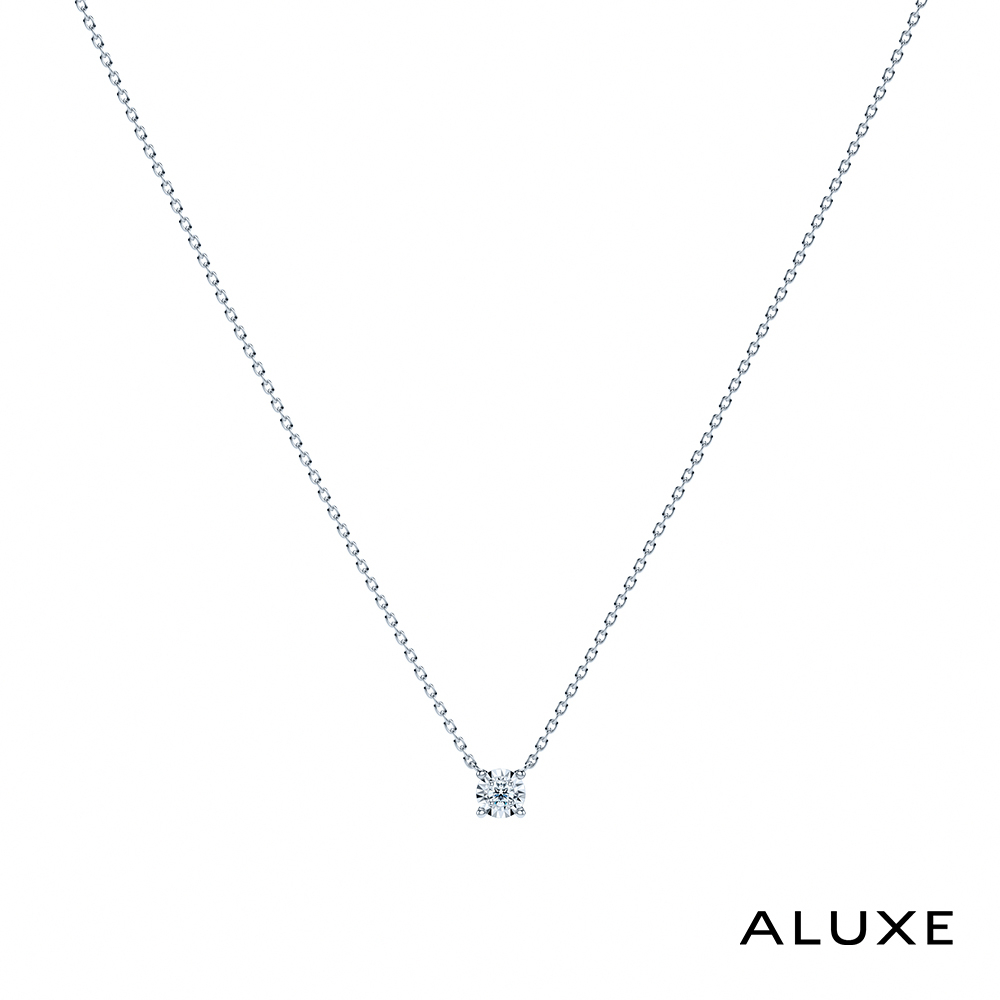 ALUXE 亞立詩 14K金 鑽石項鍊 璀璨單鑽 閃耀系列 NN0218(30分視覺效果)