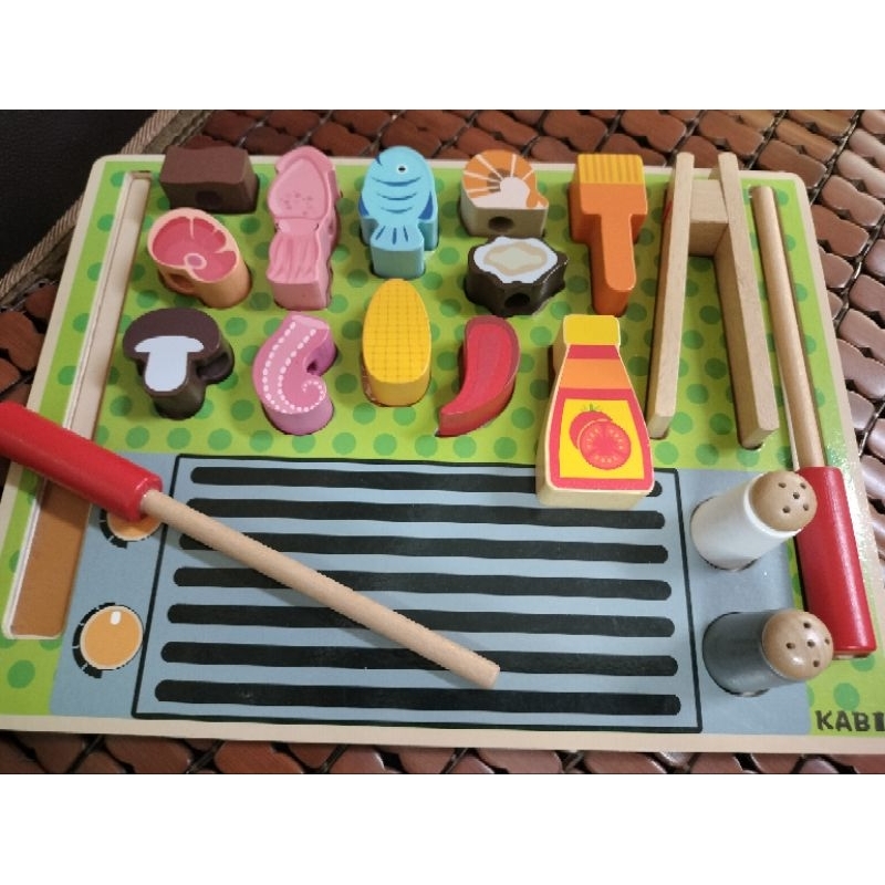 weni * 二手木製燒烤玩具 串串樂 桌面玩具 教學玩具 嘉義市自取 木製