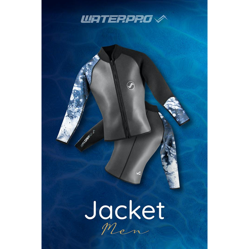 【普拉斯潛水】｛WaterPro}-3mm Leather Flexa 男款防寒上衣夾克 花紋