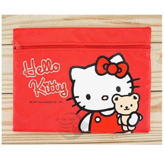 三麗鷗 Hello Kitty 凱蒂貓 多層資料袋 旅行 資料袋 紅色【金玉堂文具】