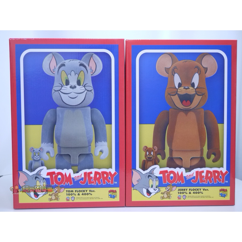 {玩具路邊攤} BE@RBRICK 400% 100% Tom &amp; Jerry 植絨版 湯姆貓 &amp; 傑利鼠  庫柏力克熊