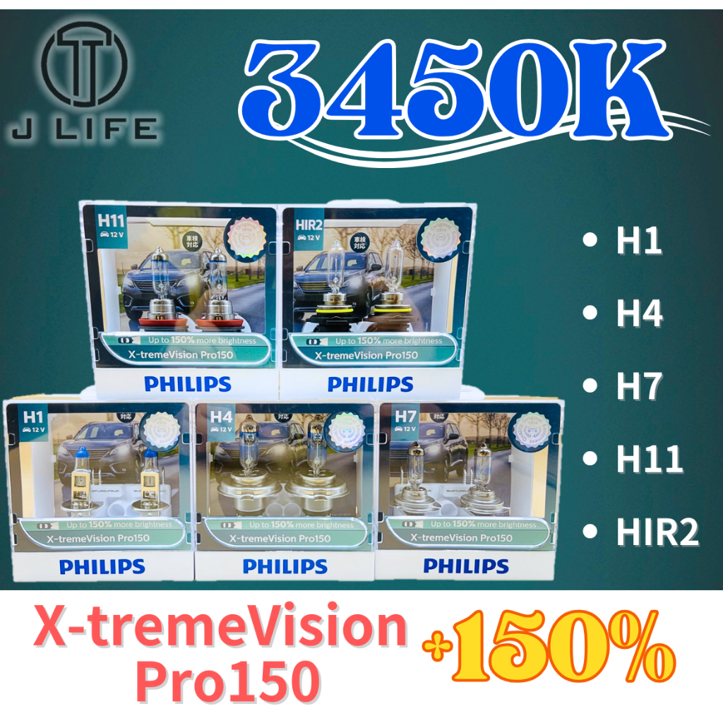 【現貨】快速出貨 PHILIPS X-tremeVision Plus Pro150 +150% 3450K 鹵素燈泡