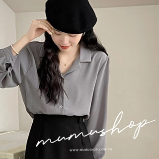 MUMU 【T75492】MINT現貨 質感短版V領簡約襯衫 女裝 短版上衣 襯衫 氣質 簡約 長袖上衣