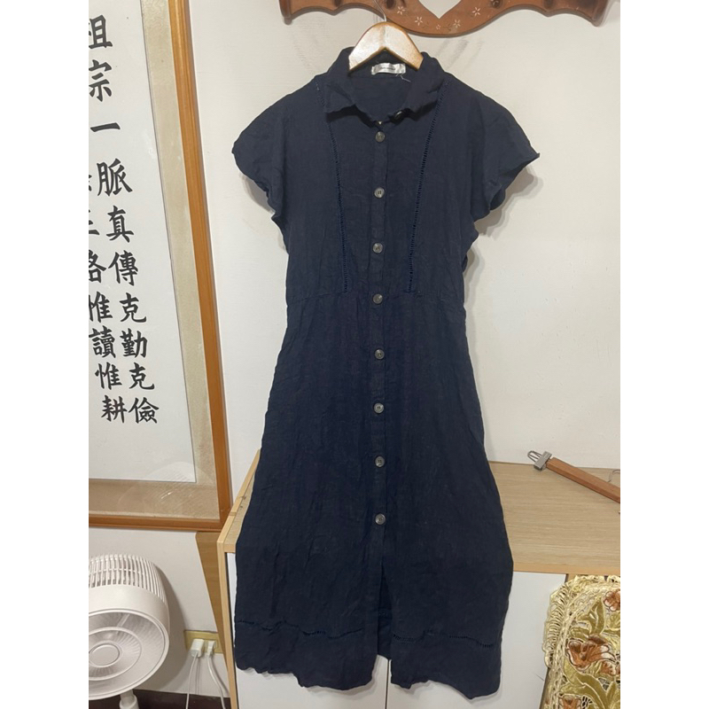 正韓🇰🇷 Lala market 藍色 短袖 洋裝 f碼