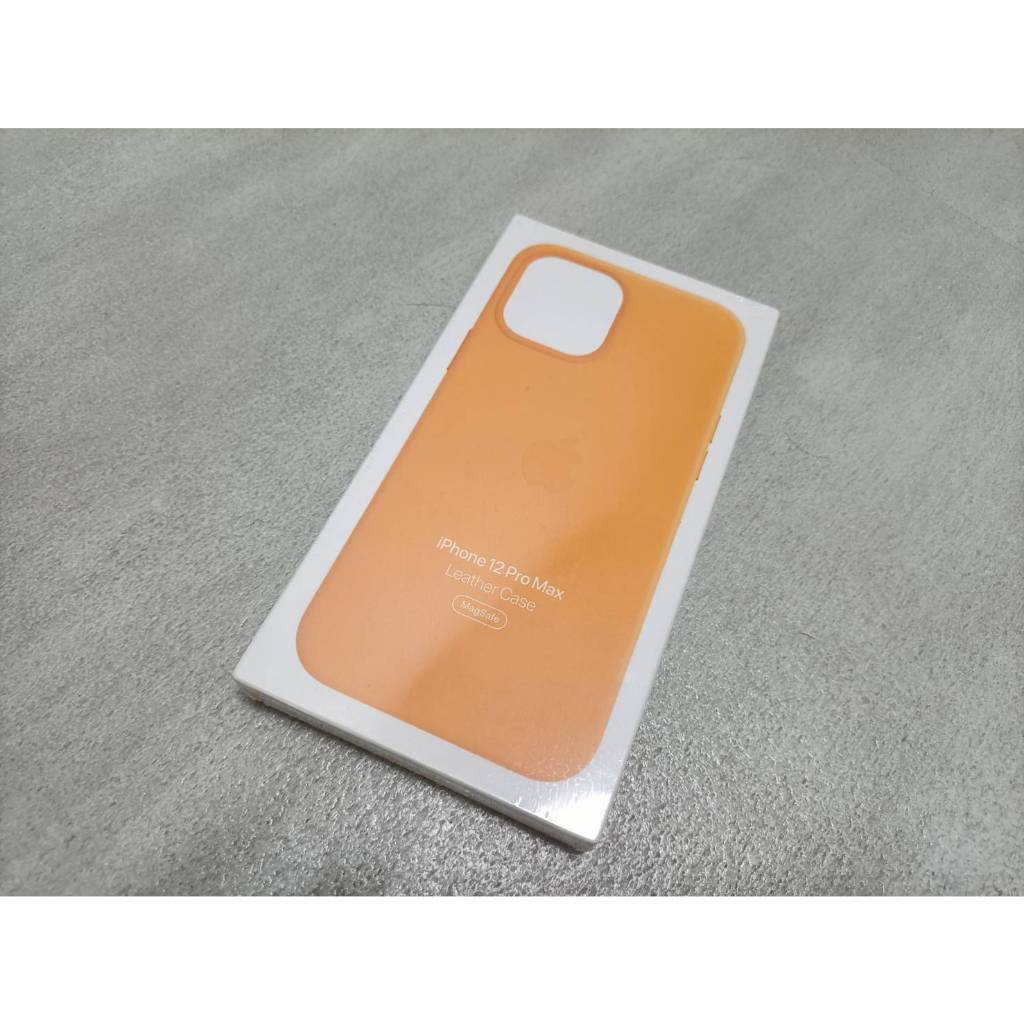 橘黃色! Apple原廠正貨 iPhone 12 Pro Max 皮革保護套【蘋果園】Leather Case真皮殼