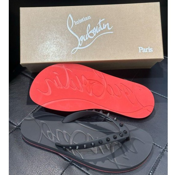 *漢森精品服飾* Christian Louboutin 紅底 人字 夾角 拖鞋 現貨 UK 6~11