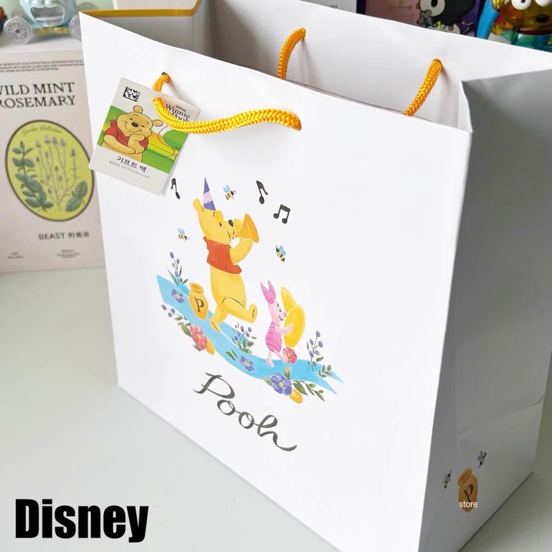 韓國大創 DAISO 迪士尼 Winnie the Pooh 小熊維尼 音樂演奏 紙袋 禮物袋 手提袋  禮品袋