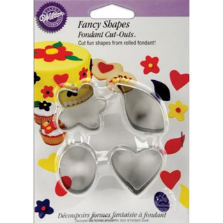 美國 Wilton Fancy Shapes Fondant Cut-Outs 惠爾通花式翻糖切模(4入) 餅乾切模